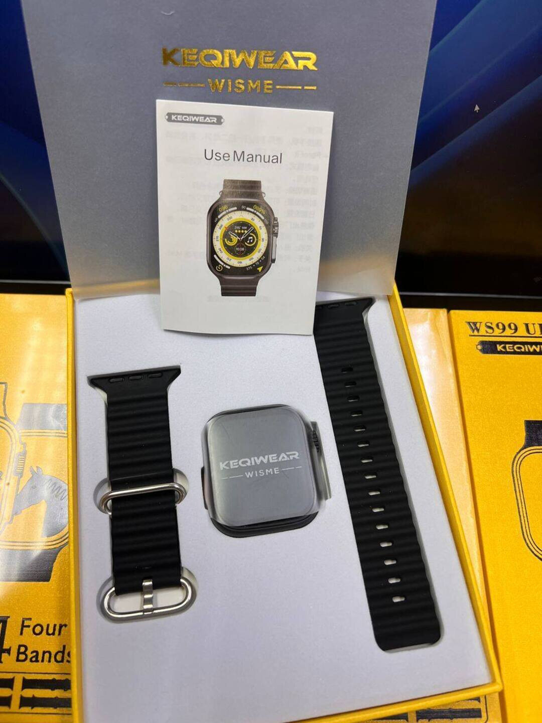 Смарт-часы WS99 Ultra KEQIWEAR с 4 ремешками, сенсорным экраном, для iOS и Android. — фото 1