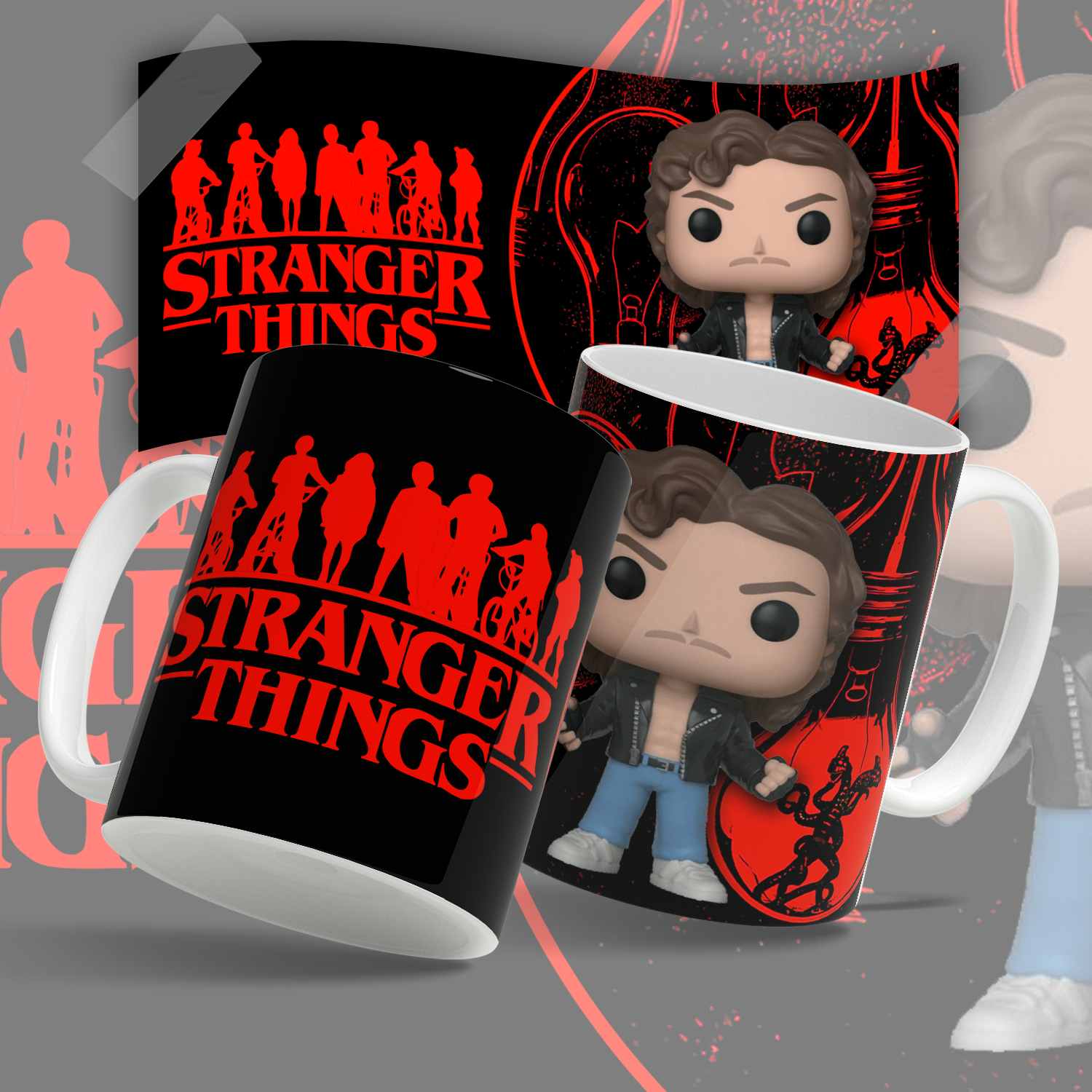 Кружка, "Очень Странные Дела", подарок для фанатов сериала "Strenger Things" яркий принт 330 мл, 1 шт