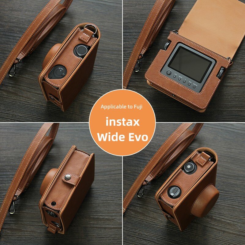 Чехол-сумка для камеры Fujifilm Instax Wide Evo из ПУ кожи с многоугольной подставкой для серии Wide Evo