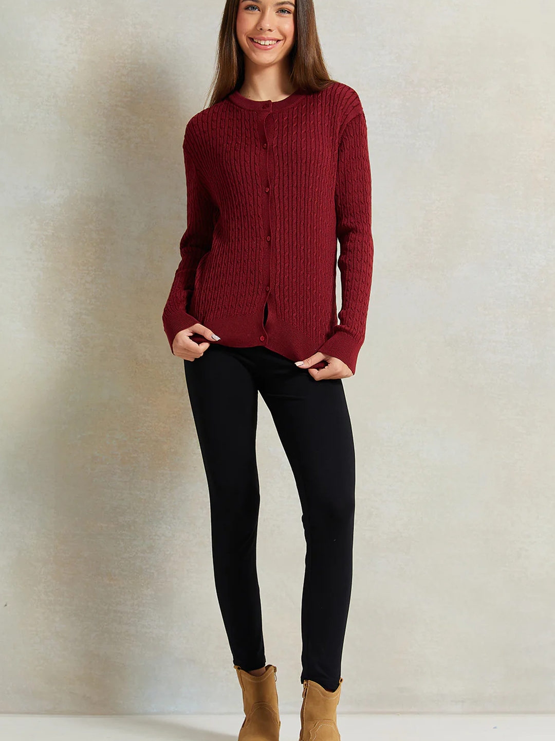 Пуловер REDTAG, размер 15-16 лет, burgundy — фото 1