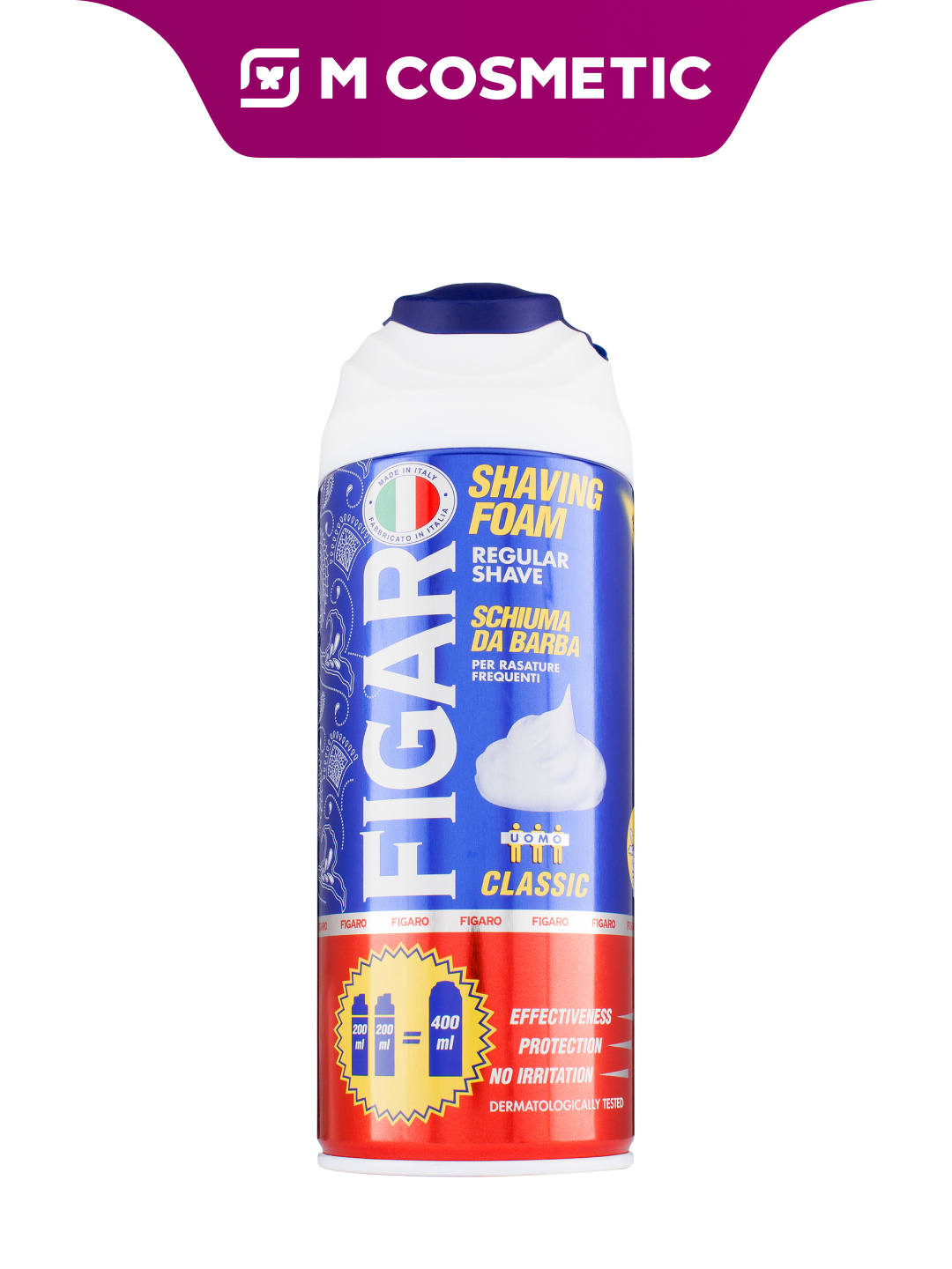 FIGARO — классическая пена для бритья, 400 мл (Мирато Азия) — пенка для комфортного и гладкого бритья