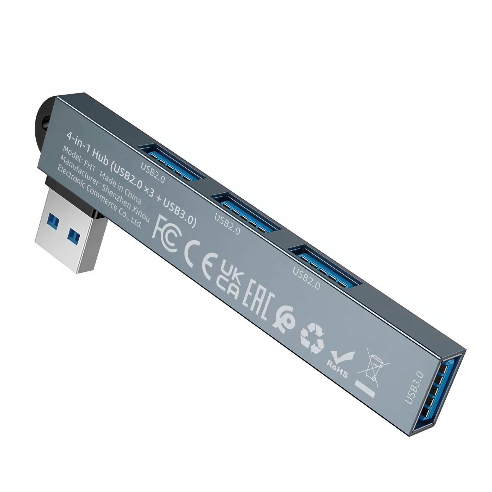 USB-хаб Borofone FH1, 4 в 1, USB 3.0, USB 2.0 × 3, до 5 Гбит, с — фото 1