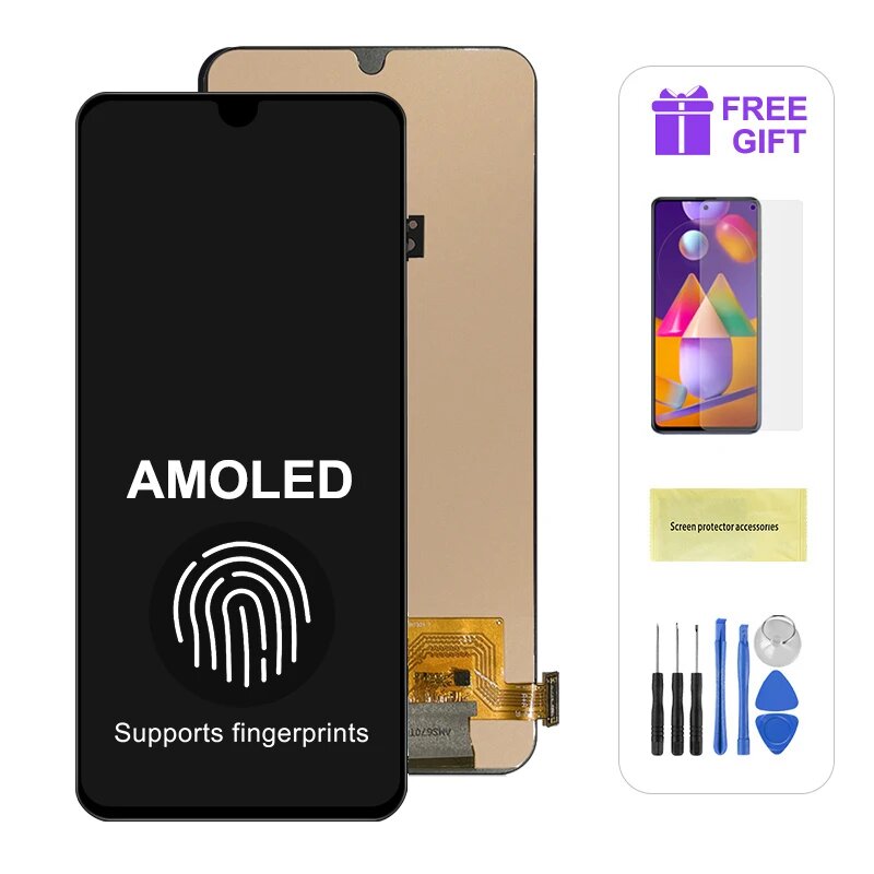 Дисплей Samsung A80 AMOLED без рамки, в сборе