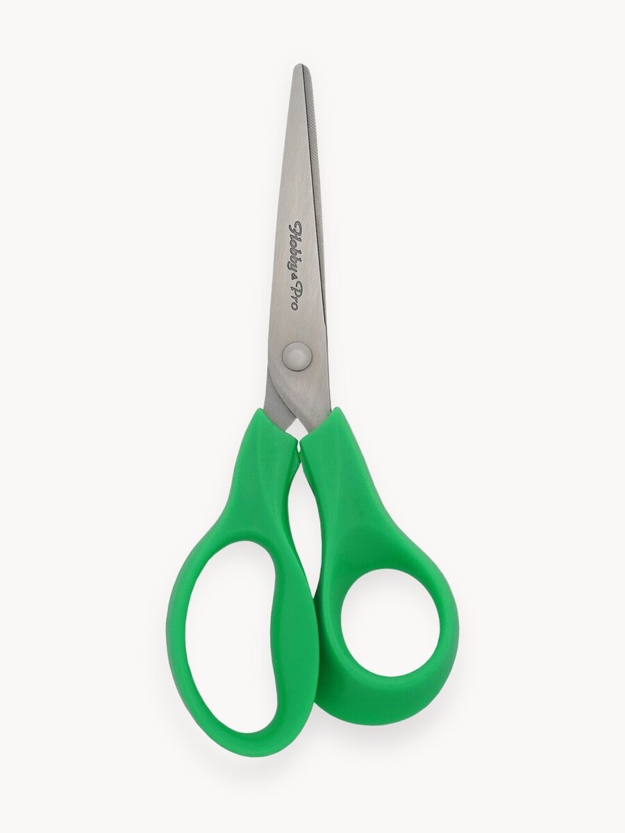 Ножницы канцелярские школьные с закругленными концами, 14 см/5 1/2', Hobby&Pro (зеленый)