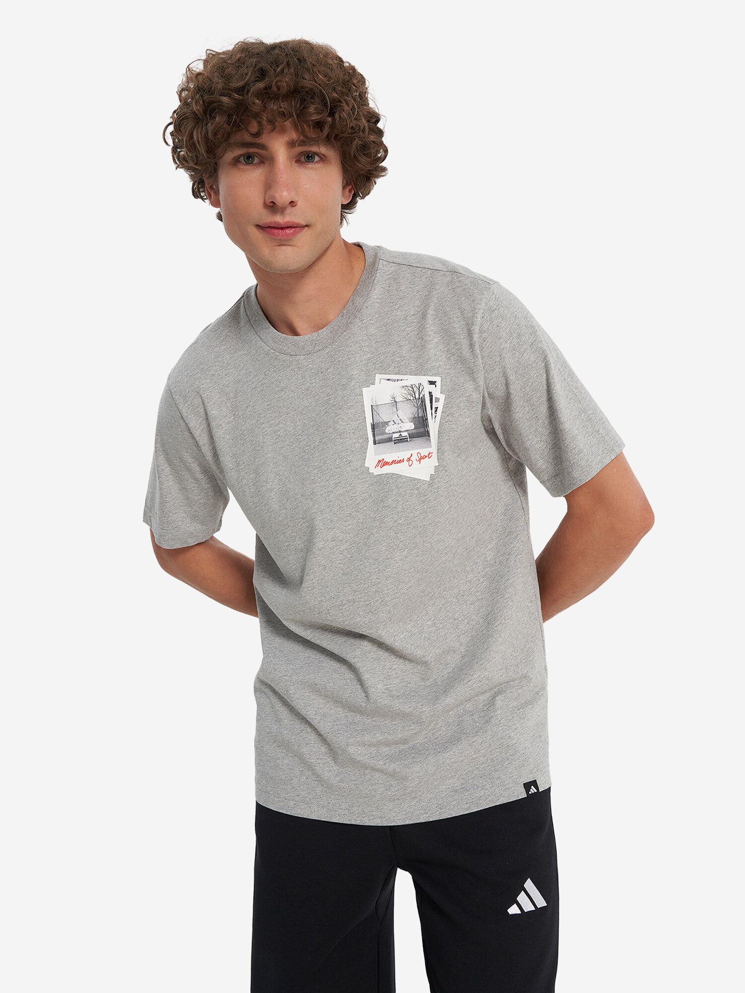 Футболка adidas, размер XL, серый