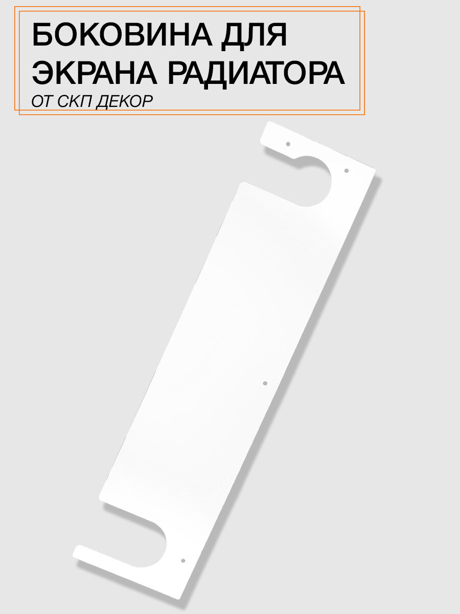 Боковина для экрана радиатора СКП Декор  металлическая  60х15 см  белая