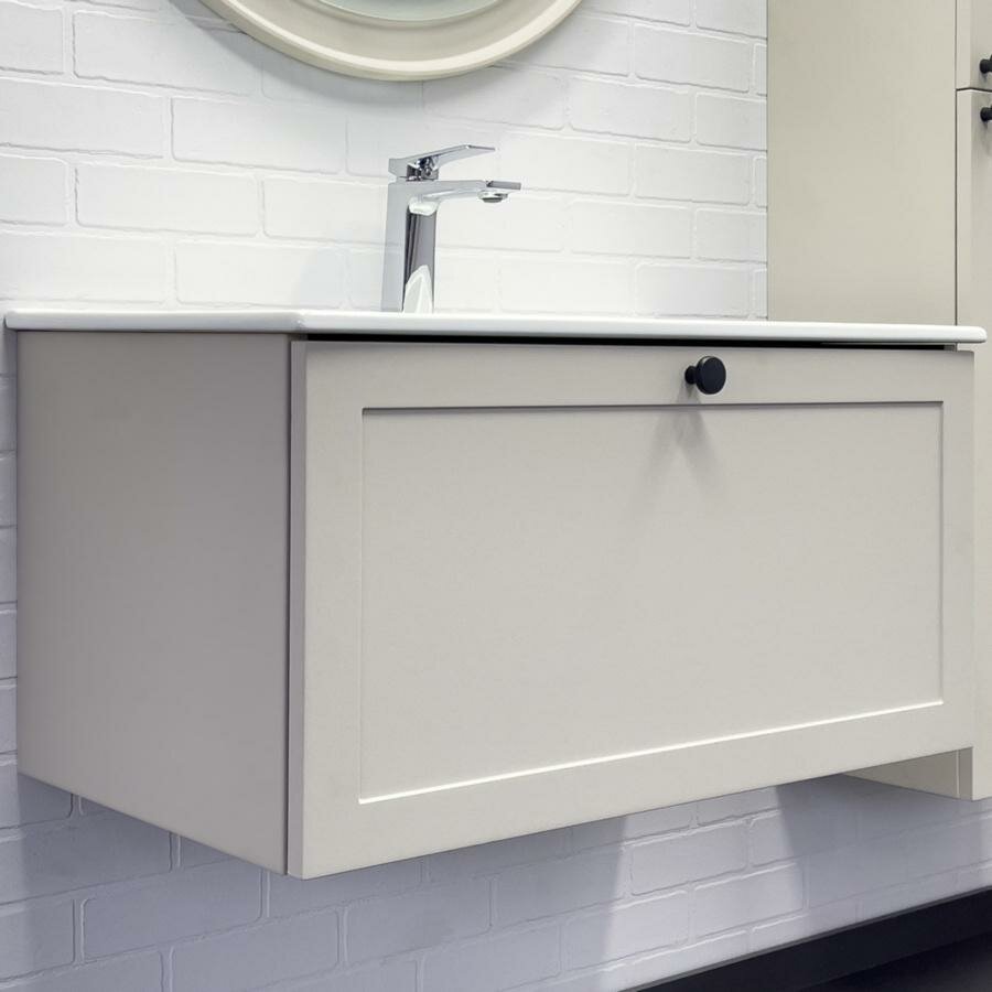 Тумба с раковиной Comforty Ереван 80 00-00014864 подвесная Серый шелк