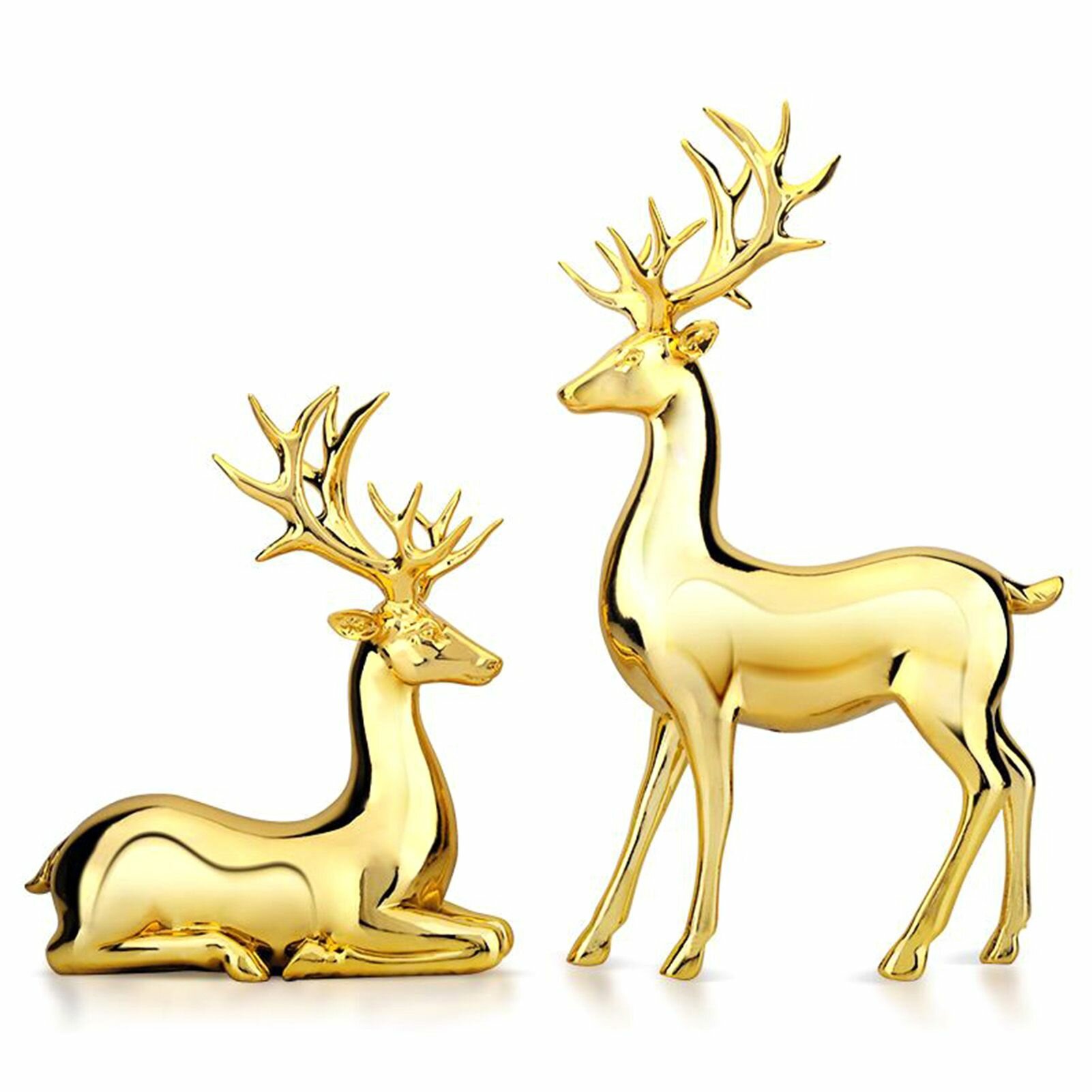 Пара золотых статуэток оленей