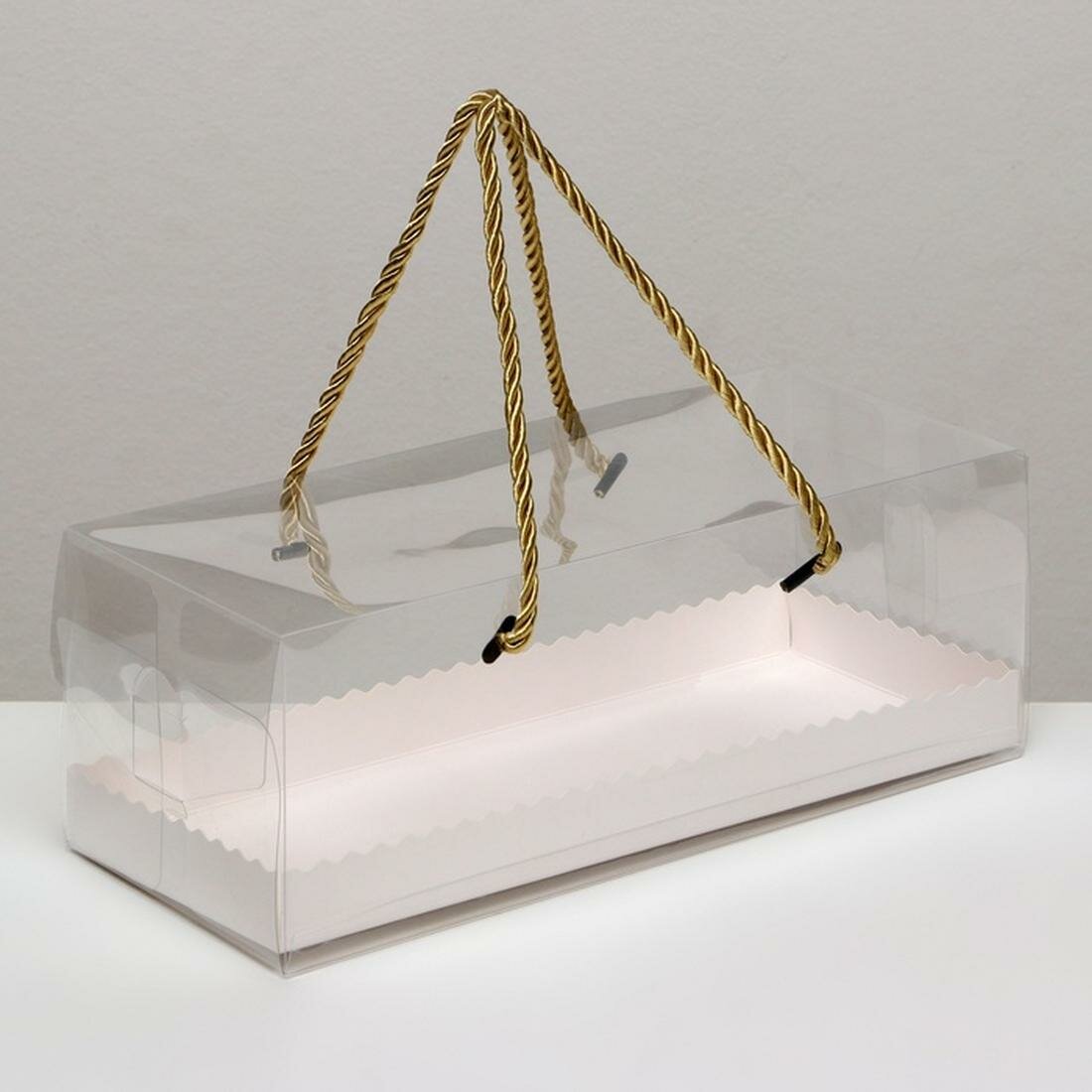 Коробка под рулет цвет белый 27.5×11×9.5. Кондитерская упаковка