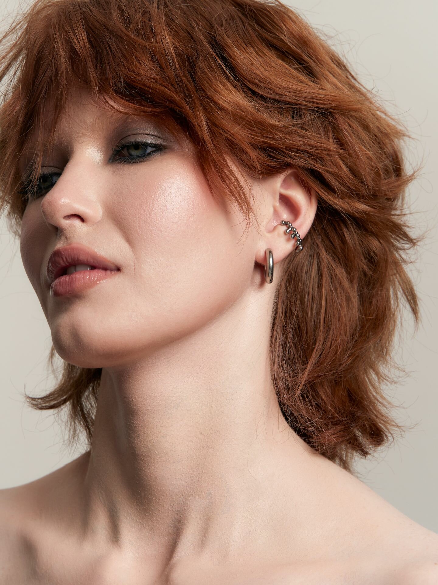 Моносерьга кафф RESURS, стальной — фото 1