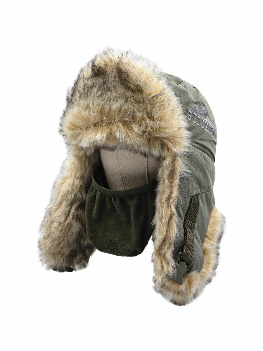 Шапка ушанка Осень зима 2025 для мужчин и женщин  размер 58 60  хаки