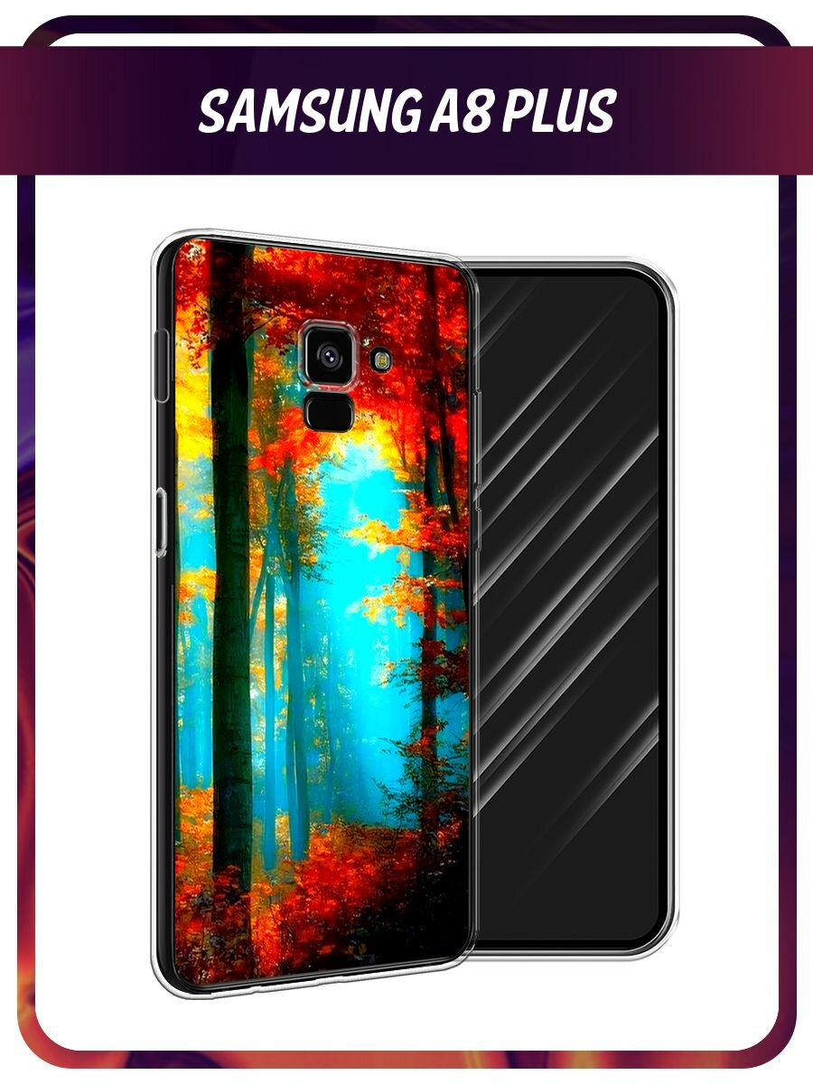 Чехол на Samsung Galaxy A8 + / Самсунг Галакси А8 Плюс 2018 с принтом лес 1