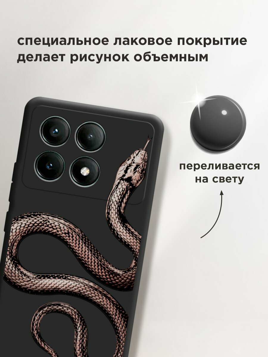 Чехол на Xiaomi Poco X6 PRO 5G / Поко x6 pro с принтом "Rose snake 2" — фото 1