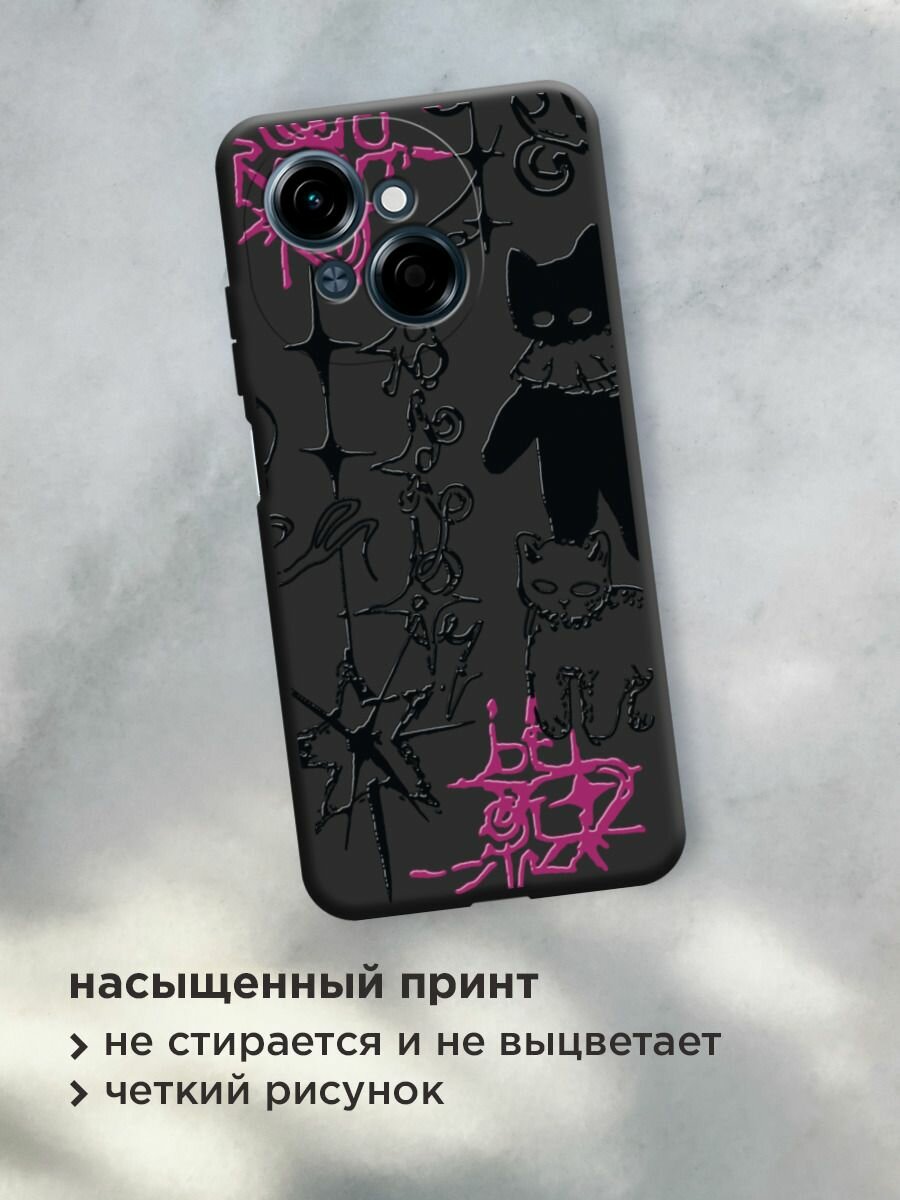 Чехол на Tecno Spark Go 1/Tecno POP 9 / Техно Спарк Го 1/Техно ПОП 9 с принтом "Готические котики 2" — фото 1