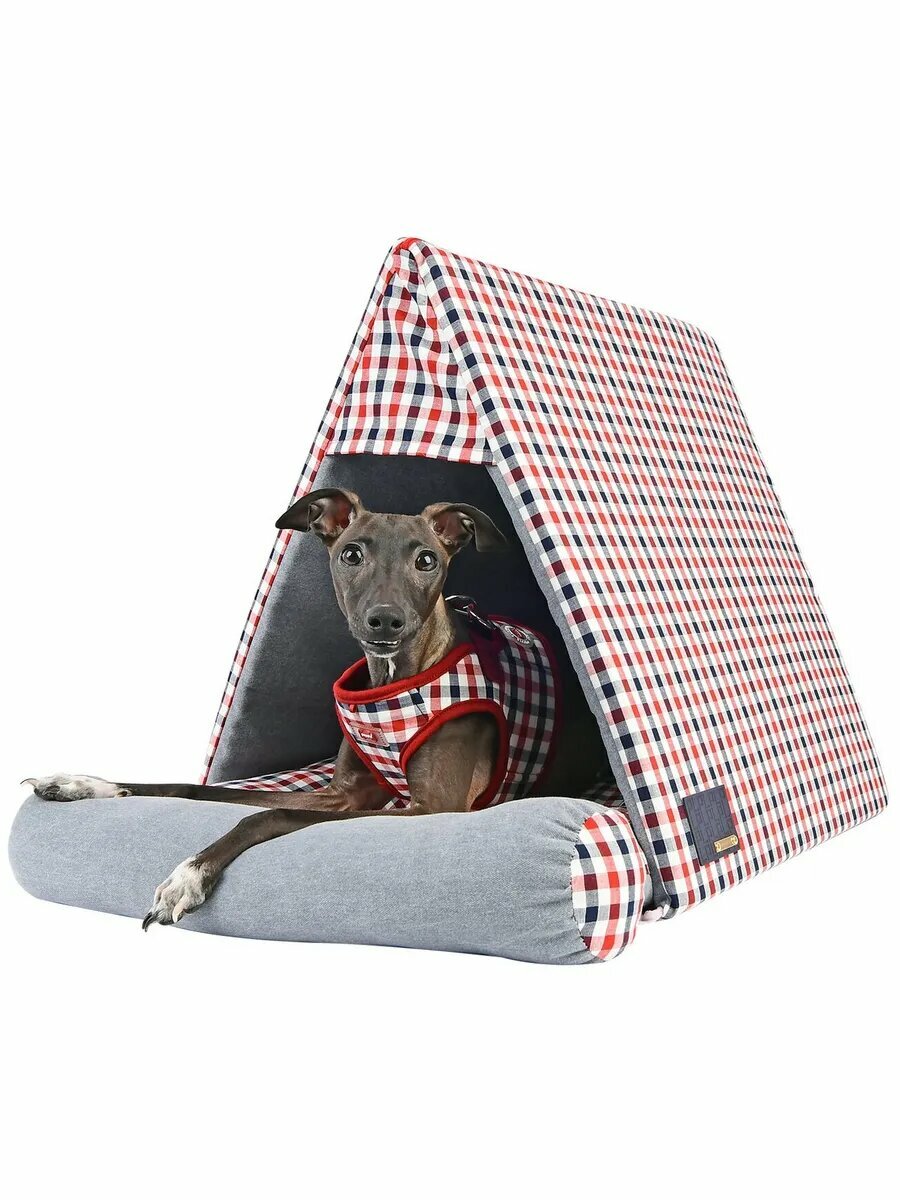 Фотографии Домик для животных "Neil House", серо-красный, 45х50х50см