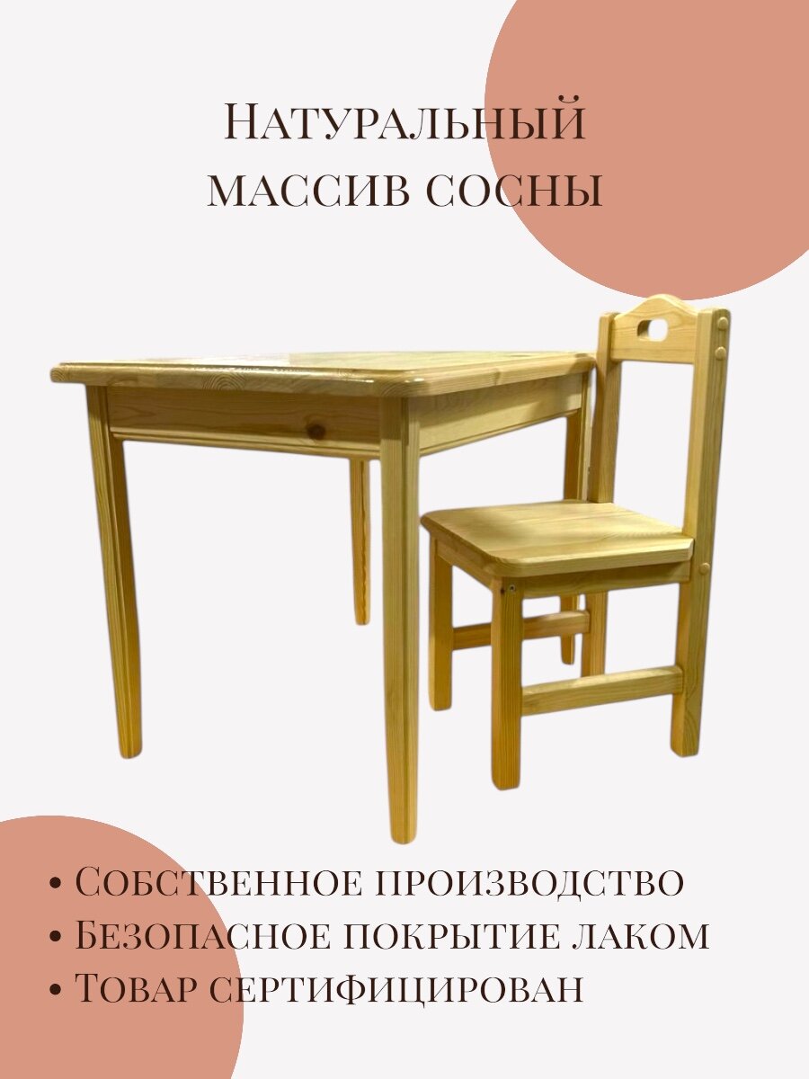 Картинки Набор "Мебель для дошколят" Стол со стульчиком дерево, лак от 5 до 8 лет