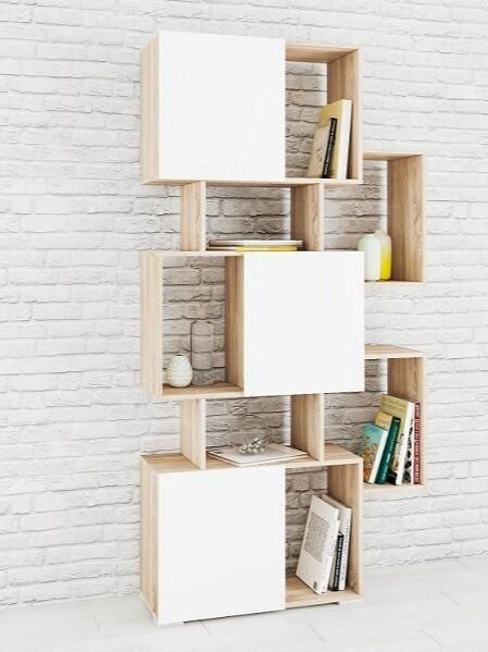 ARNIKA Стеллаж Ромео-9, дуб сонома/белый