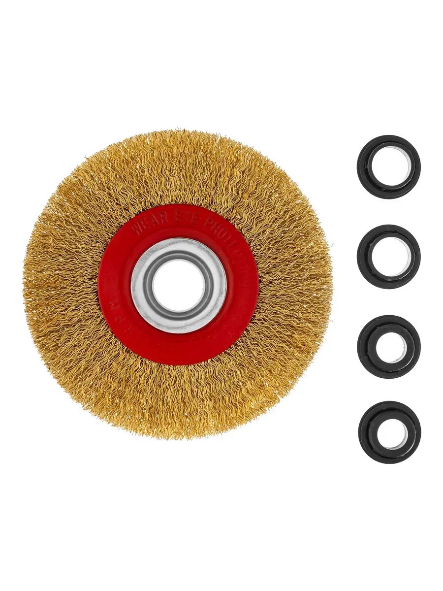 Латунная щетка для точила 125 мм плоская MATRIX 74659