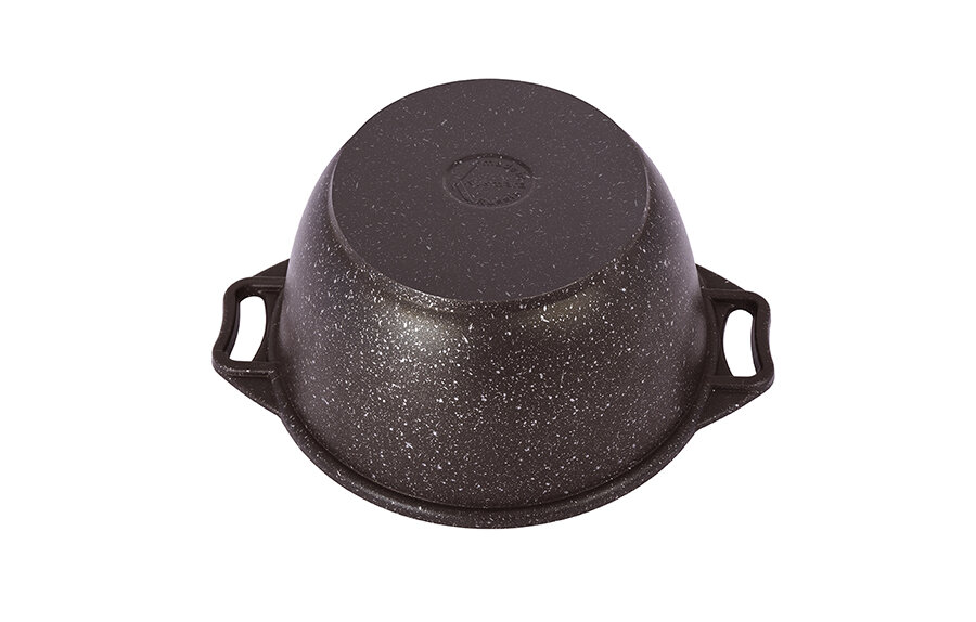 Кастрюля 4л со стеклянной крышкой АП (кофейный мрамор) — фото 1