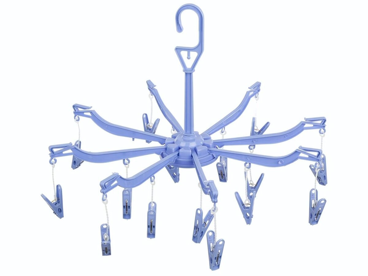 Вешалка для сушки мелочей 16 прищепок пластик компактная конструкция цвет в ассортименте