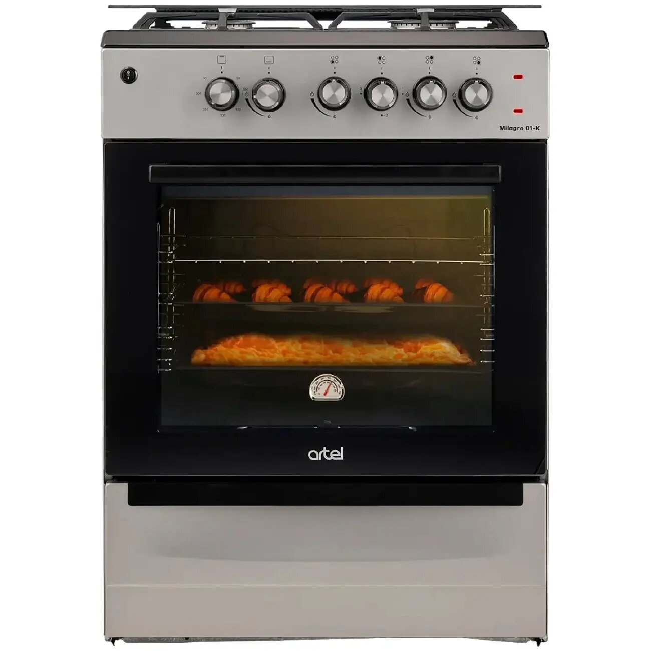 Комбинированная плита ARTEL MILAGRO 01K GK V1 Gray, Вес: 41 кг, Высота: 85 см, Газ-контроль: нет