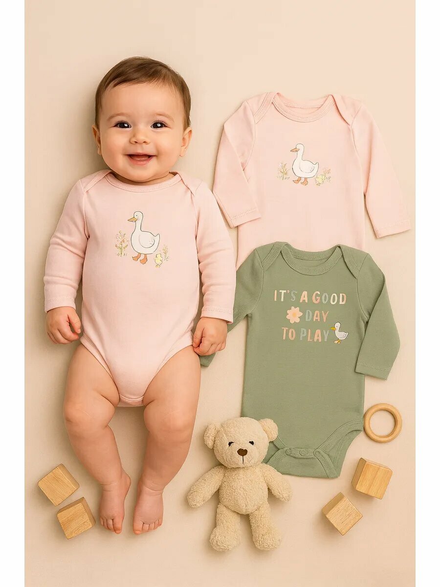 Боди MARK FORMELLE для детей комплект из 2 шт. размер 86/52 зеленый розовый