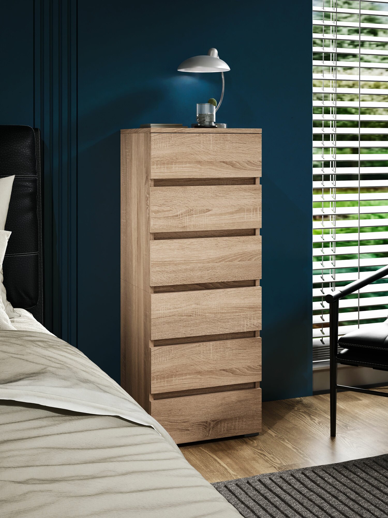 Комод Профимебель Лион-3 дуб сонома ЛДСП 6 ящиков универсальный