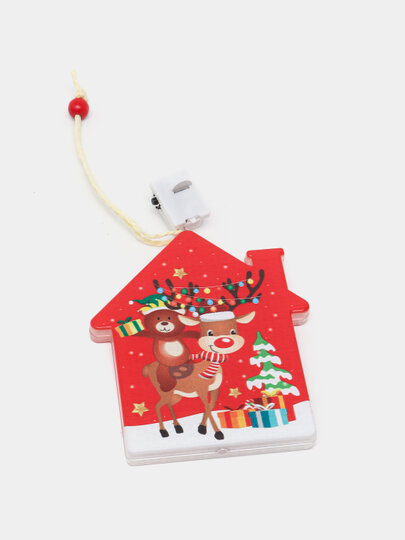 Новогодняя ёлочная игрушка для украшения ёлки или дома. Очень красиво светится .1 шт. домик