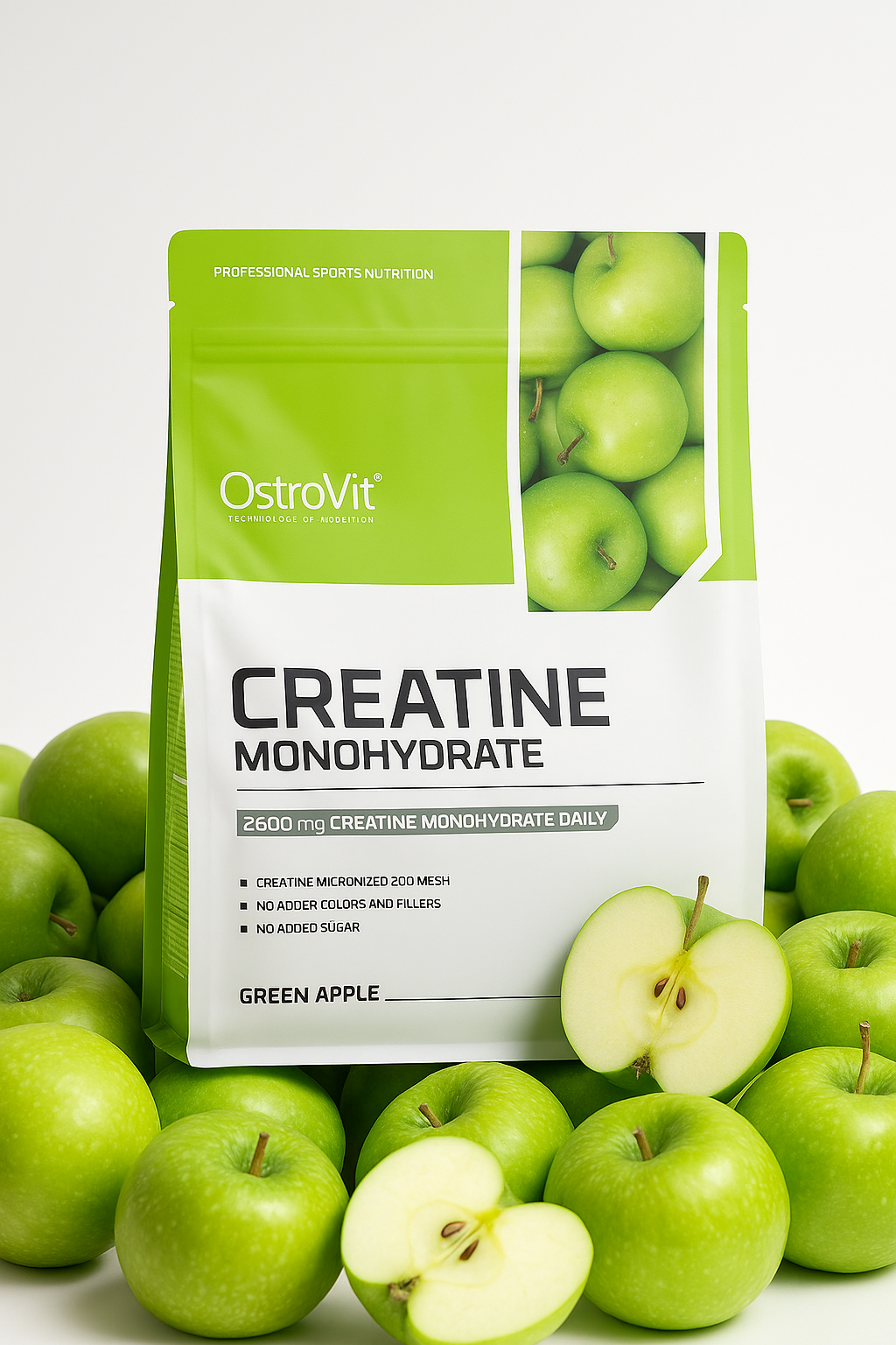 Креатин OstroVit Monohydrate , 100 порции, 300 гр , Cо вкусом Яблоки