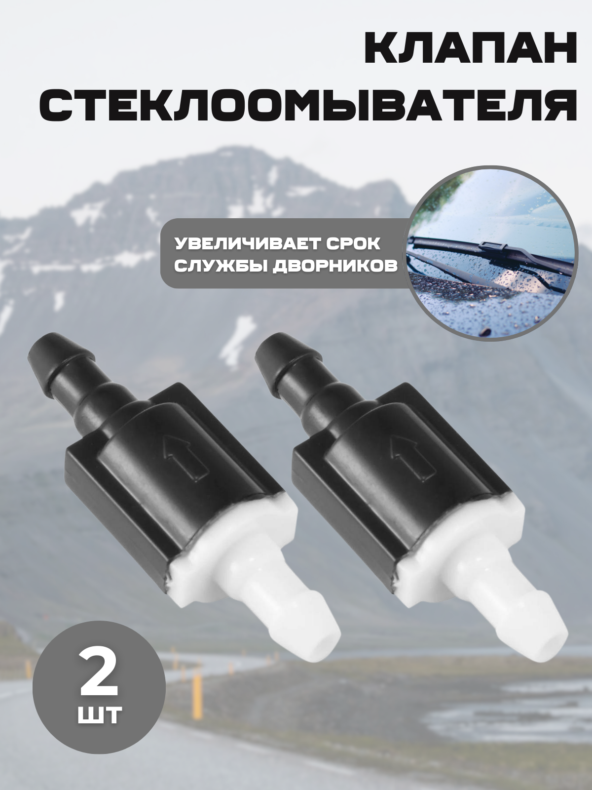 Обратный клапан омывателя лобового стекла 2 шт.