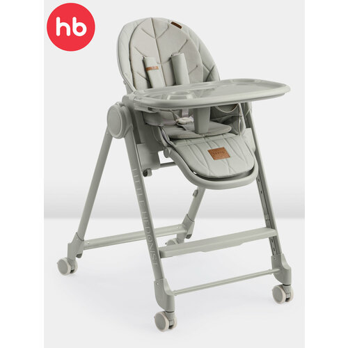фото Стульчик для кормления happy baby berny lux до 25 кг, шезлонг, 4 повротных колеса, зеленый