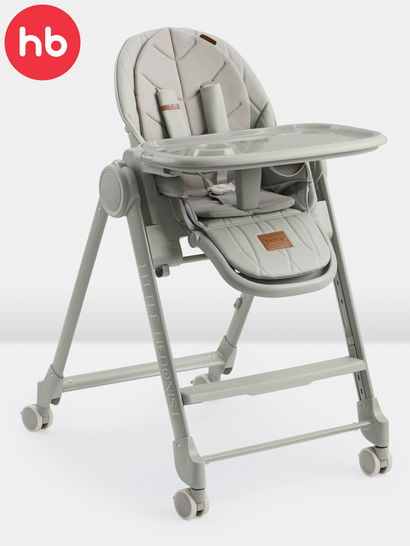 Стульчик для кормления Happy Baby Berny Lux до 25 кг шезлонг 4 повротных колеса зеленый