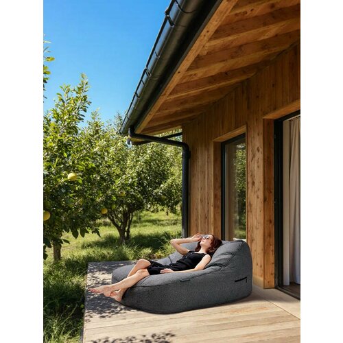 фото Мягкий шезлонг для дачи satellite twin sofa - titanium weave (оксфорд, серый) - шезлонг уличный для отдыха у бассейна ambient lounge