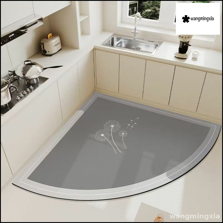 Коврики кухонные маслопоглощающие безворсовые 140x140 см из полиакрила с резиновой основой
