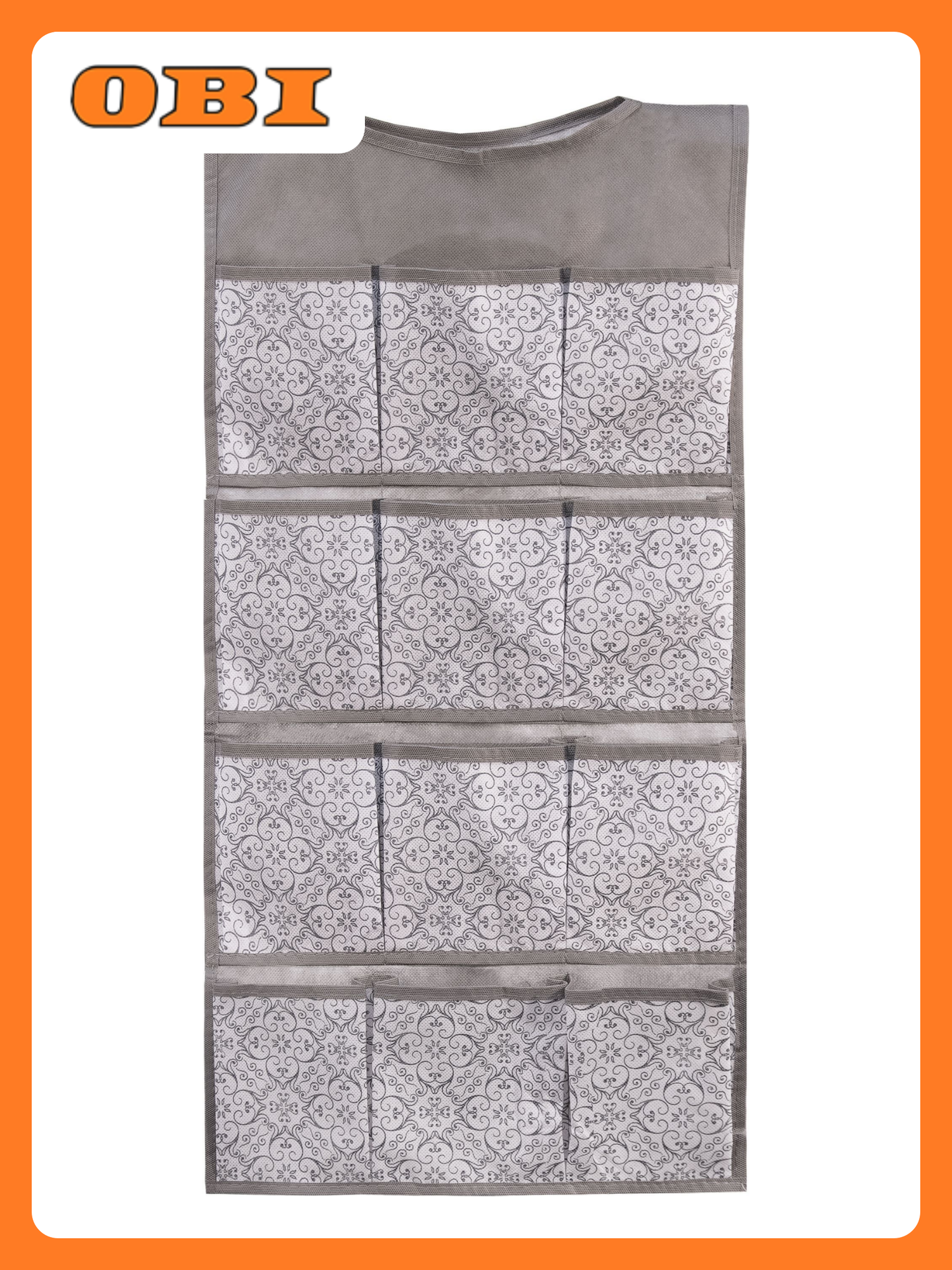 Подвесной органайзер 12 секций BUTLER 005.24 серый с узором 82х40см