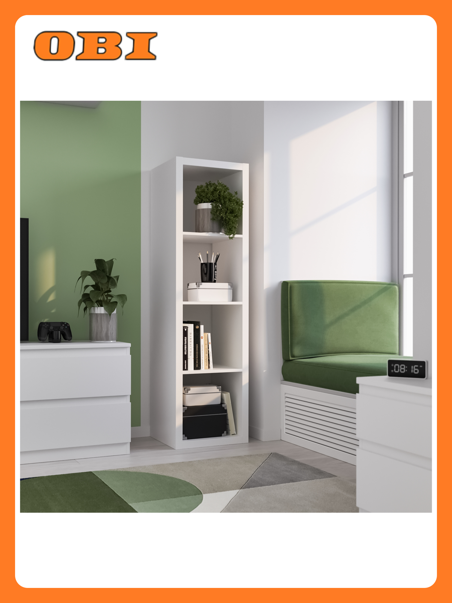 Стеллаж Шведский Стандарт Фора 4Л 146x41х38 белый