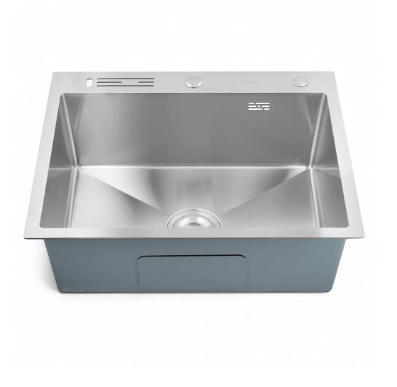 Кухонная мойка Diadonna, нержавеющая сталь, сатиновое покрытие, глянцевая, 60x50 см — фото 1