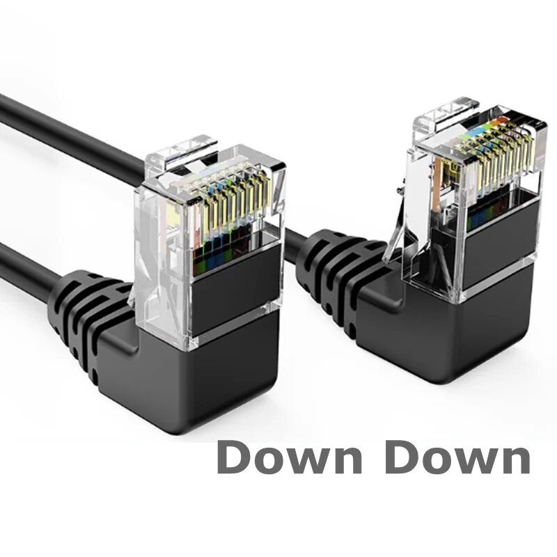 Кабель Ethernet Cat6 AXONUS 90 градусов 0.25m, Down Down