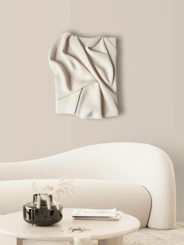 Изображение товара Панно OBLAQA, 47х38 см, гипсовое, ручная работа, слоновая кость