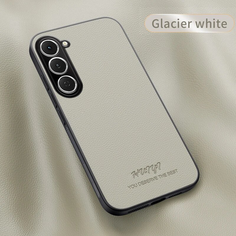 Роскошный деловой кожаный мягкий магнитный чехол для Infinix Текно Спарк 40 Про, Белый, Бежевый