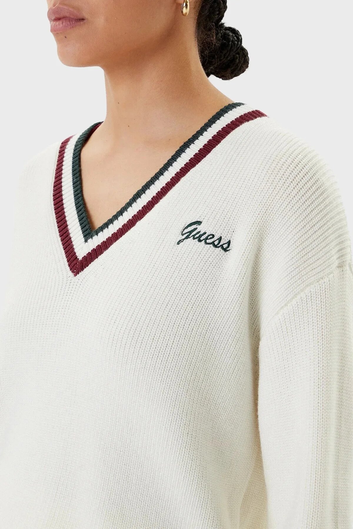 Пуловер GUESS, размер S, , белый — фото 1