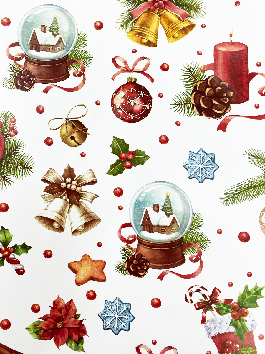 Клеенка на стол Decorama новогодняя "Новый год", 140x250 см, ПВХ на нетканой основе