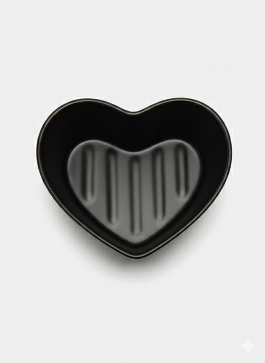 Форма для десертов GOLD "HAPPY KITCHEN", керамика, сердечки, 2 шт — фото 1