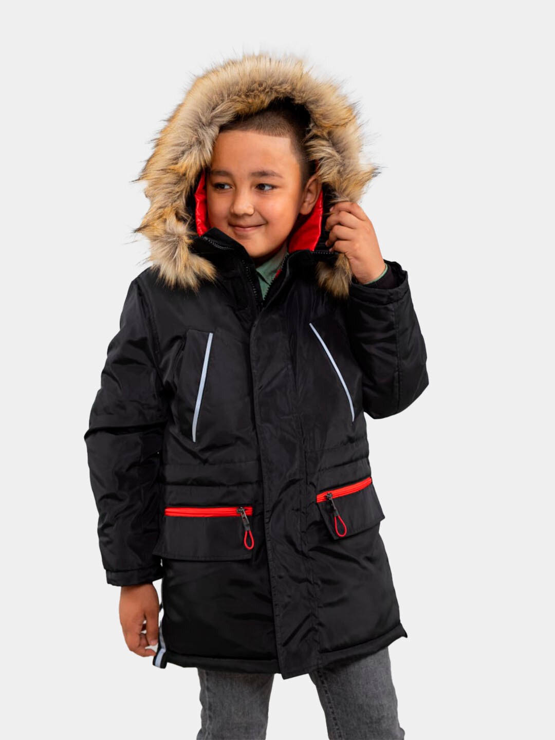 Пуховик, размер 128cm, черный — фото 1