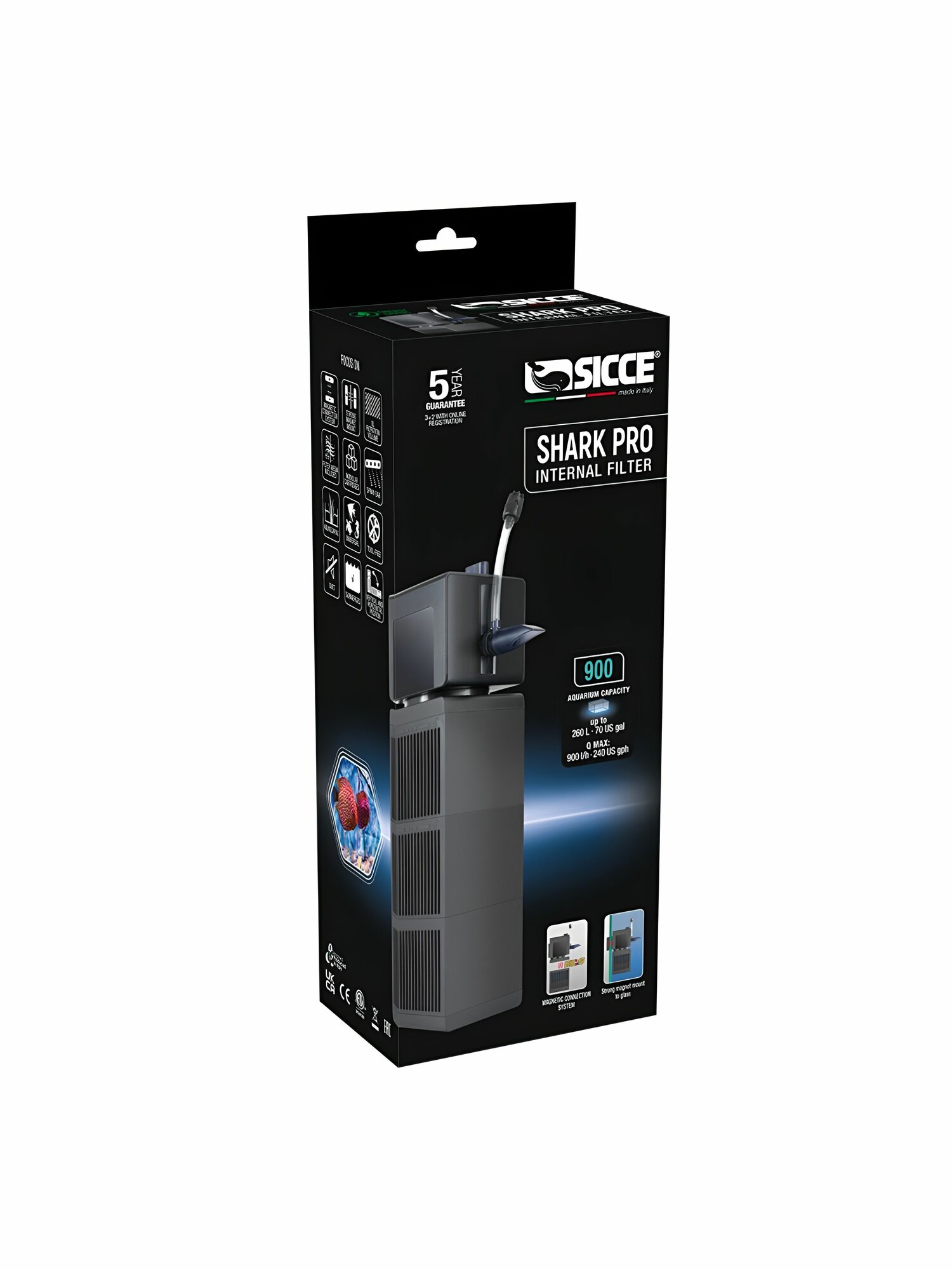 Внутренний фильтр для аквариума SICCE "Shark PRO", 900 л/ч, 73974
