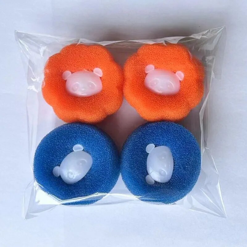 Губки для чистки стиральной машины от волос и шерсти Mixed color 4 шт.