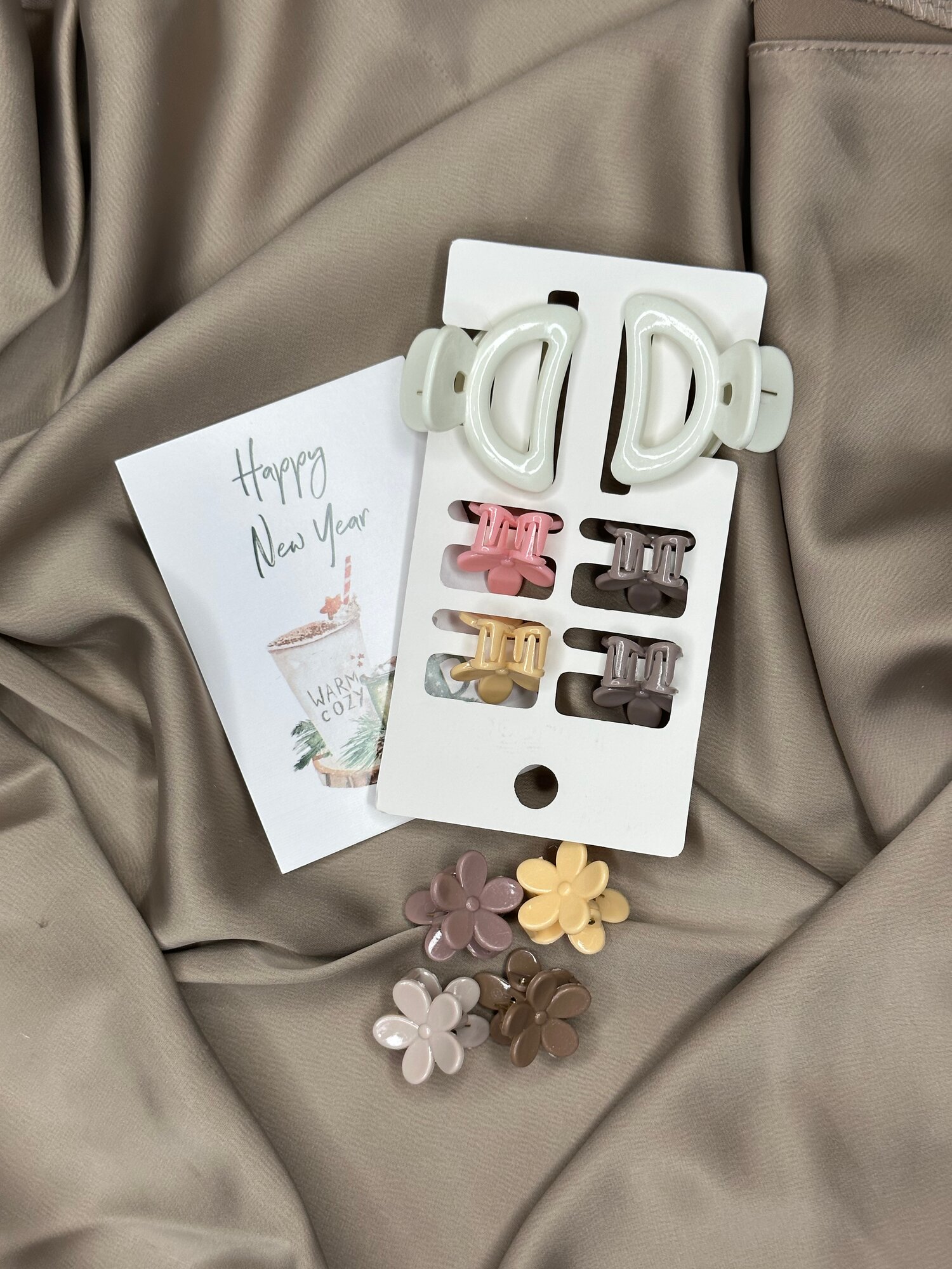 Набор заколок для волос мини луна , 6 в 1, влагоустойчивые, белый, зажим крабик