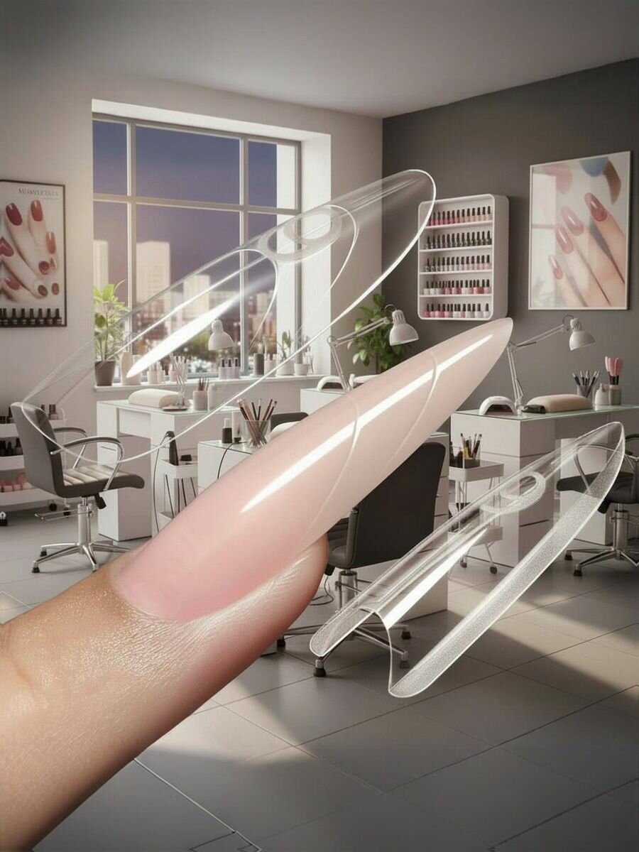 Формы для наращивания ногтей сэндвич, "миндаль" 240 шт, с разметкой — фото 1