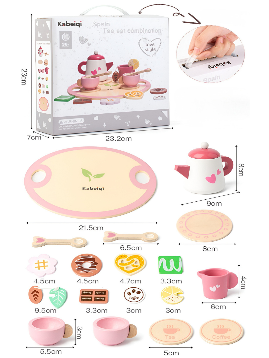 Деревянный игровой Чайный набор для детей — фото 1