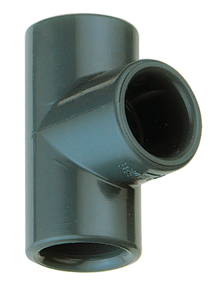 Тройник 90 град. клей-клей д.16 (Европа), неразборный, 16 бар / Трубы и фитинги